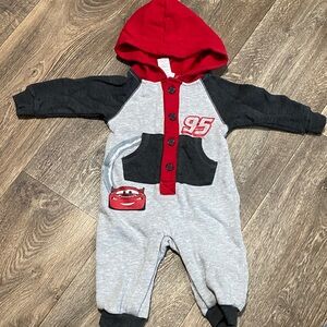 Disney lightning McQueen one piece sweatsuit